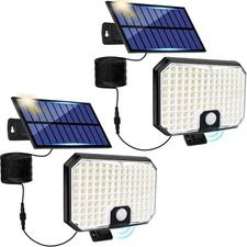 Motion Detector Lights, Solar shed Light with Separate 16.4ft Cord Solar Pane...