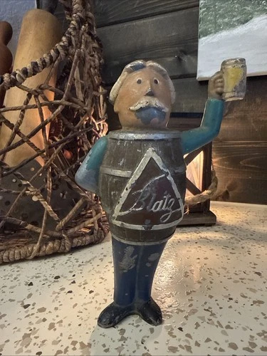 VINTAGE 1950'S BLATZ BEER BARREL MAN CAST METAL PART  OF SIGN CLOCK