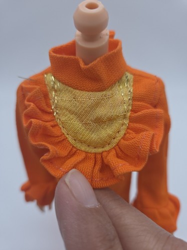 Vintage BARBIE clone orange Full Length dress? Yellow Top Nightgown? Tlc - Picture 2 of 22