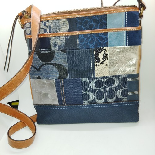 Coach Denim & Leather Shoulder Bag Patch Works - Picture 5 of 5
