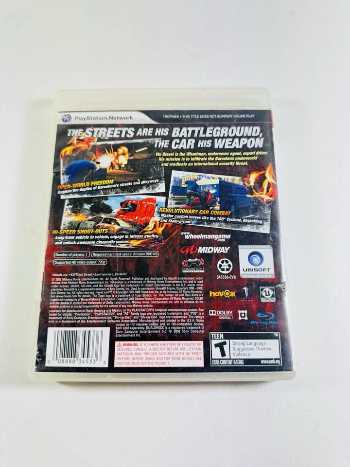 Wheelman (Sony PlayStation 3, 2009) Case And Disc ML416 - Image 3 of 3