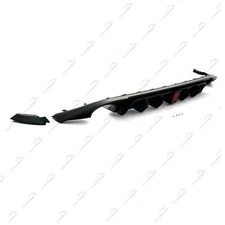 Rear Bumper Diffuser Lip W/ Light Body kit For 14-17 Golf 7 MK7 GTI GTD TSI Blk
