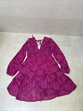 NWT Dress Sz S Small Band Of The Free Kiss Me Fit & Flare Floral Pink Fuschia