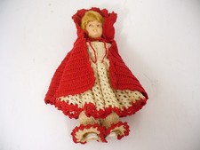 663 Vintage Crochet doll outfit -Dress, Pants and Jacket with hood. With Doll