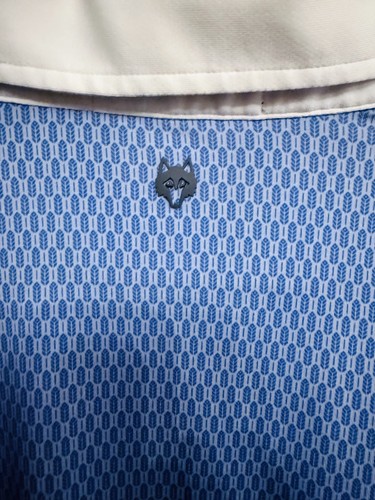 Greyson Golf Poloshirt Erwachsene Large L Blau Geometrisch Stretch Kurzarm Herren - Bild 3 von 4