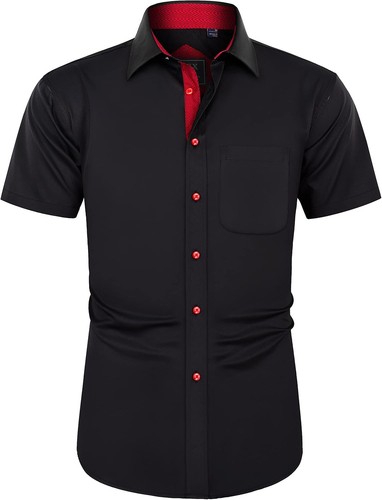 Men's Stretch Dress Shirts 2025 - Wrinkle-Free Short Sleeve Business Button Down - Picture 4 of 51