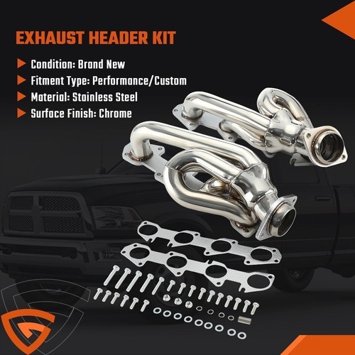 Cabezales de rendimiento de acero inoxidable HEMI Shorty 5,7 L para Dodge Ram 1500 2009-2018 EE. UU. D - Imagen 5 de 9