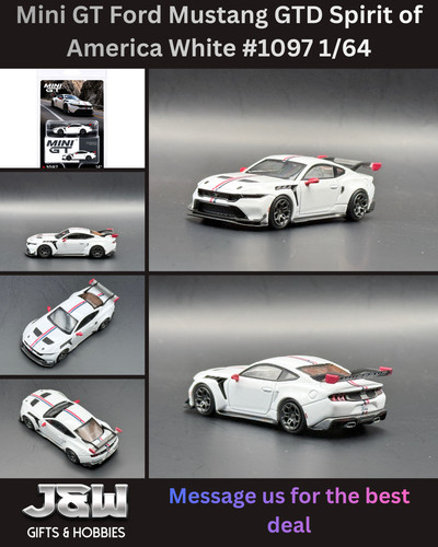 Mini GT Ford Mustang GTD Spirit of America White #1097 1/64