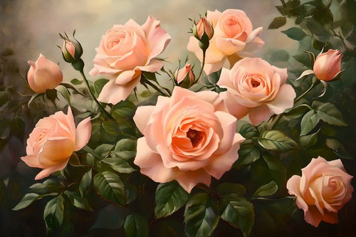 Rose Flower Floral Painting Modern Wall Art Home Decor Printed On Canvas