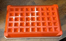 Vintage TUPPERWARE Bacon Storage Container w/ Lid Rectangle Paprika Red Set of 2