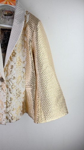 Trelise Cooper "Blazer Glory " tailored blazer in ecru/gold size UK16 - Picture 4 of 12