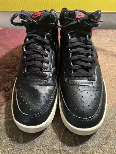 Nike Court Vision Mid US Mens Size 14 Black Leather Red White CD5466-005 - Picture 3 of 8