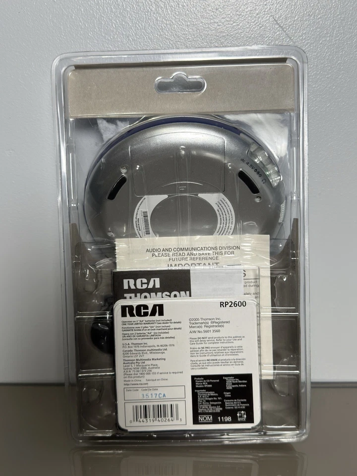 RCA Nuevo en Caja Disk Man RP2600 xtreme Skip Protection 20 horas de duración de la batería Nuevo de Lote Antiguo Foto 2 de 4