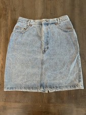Vintage GAP USA Made Denim Skirt 90s High Waist Light Wash Jean Skirt 13/14