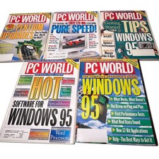 1995 90's Lot of 5 PC World Magazine Exclusive for Windows 95 Pentium Upgrade