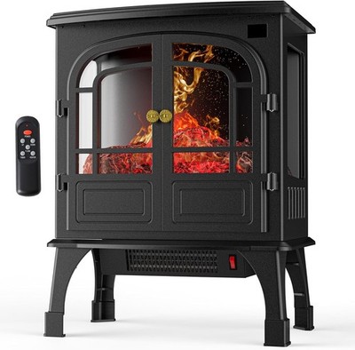 26'' Freestanding Electric Fireplace Heater Indoor with Adjustable Flame Effect