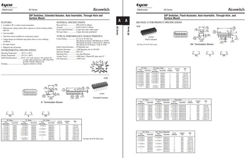 5 Stück Alcoswitch ADF05 DIP Schalter 5 Positionen Unterputzantrieb 0,4VA 20V - Bild 4 von 4