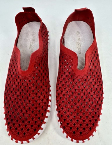 Ilse Jacobsen Hornbaek Tulip Flats Damen EU 36 US 6 Deep Red Perforated Loafers - Bild 4 von 10