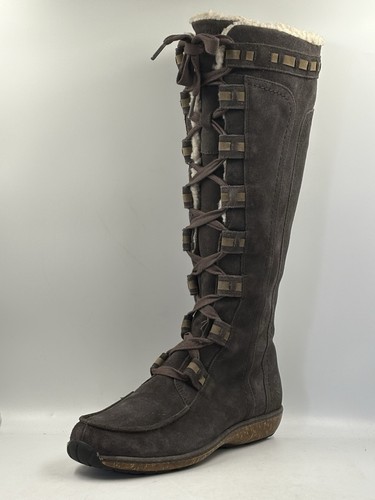 Timberland Granny grau groß Wildleder Leder Fell gefüttert Damen Winterstiefel Größe 8 - Bild 8 von 16