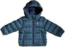 215 RL Polo Ralph Lauren Toddler Boy's 6 Puffer Down Bear Plaid Tartan Jacket