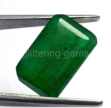 12.45 Ct Natural Zambian Emerald Emerald Cut Loose Gemstone IGL Certified " 5DOH