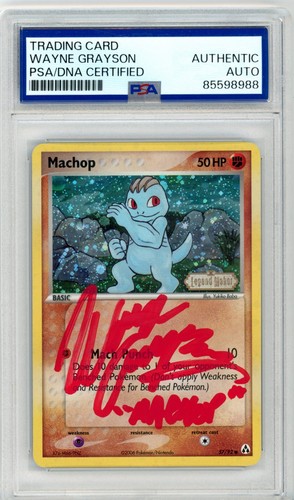 PSA Signed Wayne Grayson Pokémon TCG Machop 57/92 Legend Maker Reverse Holo - Bild 1 von 2