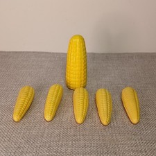 Miniature Ceramic Sweet Corn Cob Set of 6 Farm House Kitchen Decor