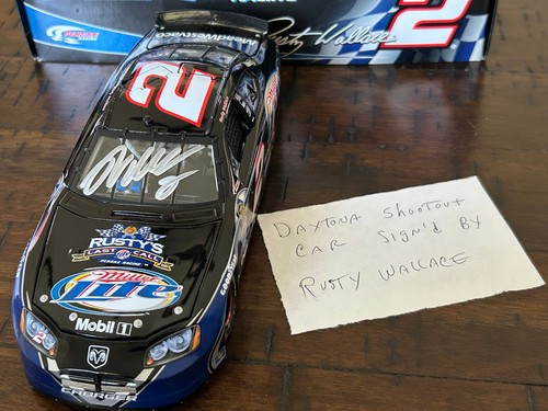Rusty Wallace #2 Miller Lite/Daytona Shootout 2005 Charger Action 1:24 SIGNED - Picture 10 of 11