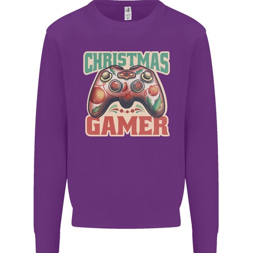 Christmas Gamer Funny Gaming Joypad Kids Sweatshirt Jumper - Picture 16 of 33