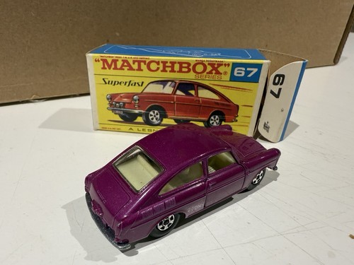 Matchbox Lesney Superfast 67 Dark Purple Volkswagen 1600TL new old stock - Picture 2 of 3