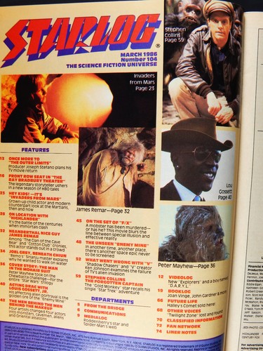 VTG STARLOG MAGAZINE #104 MARCH 1986 STAR WARS ROTJ CHEWBACCA TWILIGHT ZONE FINE - Imagen 3 de 3