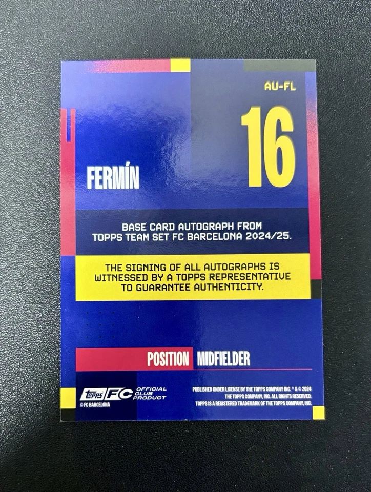 2024-25 Topps Barcelona Team Set Fermin Lopez Auto Pink /99 - Image 2 of 2