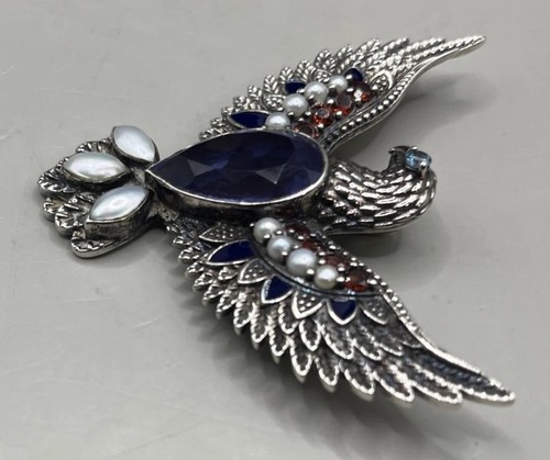 NICKY BUTLER Americana Argento Sterling 925 Aquila Spilla Ciondolo Designer NB - Foto 6 di 13