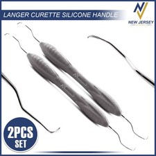2Pcs Dental Langer Curette Universal 1/2 Silicone Handle Periodontal Scaling