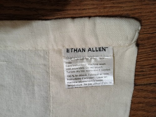 To Ethan Allen Stonewashed Linen Curtains Ivory 52" X 84" - Picture 3 of 4