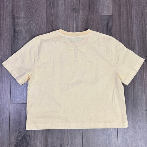 J.Crew Relaxed Premium-Weight Cropped T-shirt WMNS M Yellow Crewneck Cotton Boxy - Picture 4 of 6