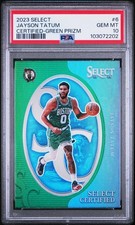 Jayson Tatum 2023 Select Certified Green Prizm (Color Match) #6 PSA 10 – Celtics