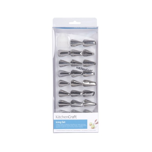 KitchenCraft 28 Pieces Icing Nozzle with Piping bag for decorating Cakes - Picture 5 of 5