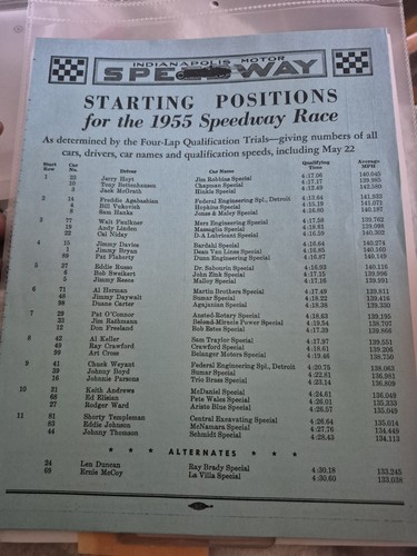 International Sweepstakes Indianapolis 500 Ticket 1955 Program Time Trial Lot - Picture 12 of 12