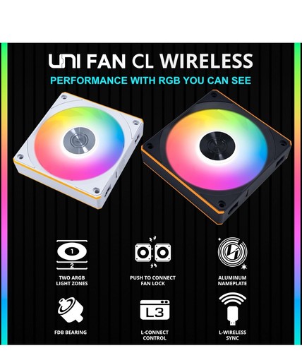 Lian Li UNI Fan CL120 ARGB 120mm PWM Fans - Triple Pack - Afbeelding 2 van 2