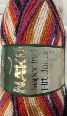 NAKO Super Inci Hit Jakar 100g X 10 Multicolour 20% Wool 75% Acrylic