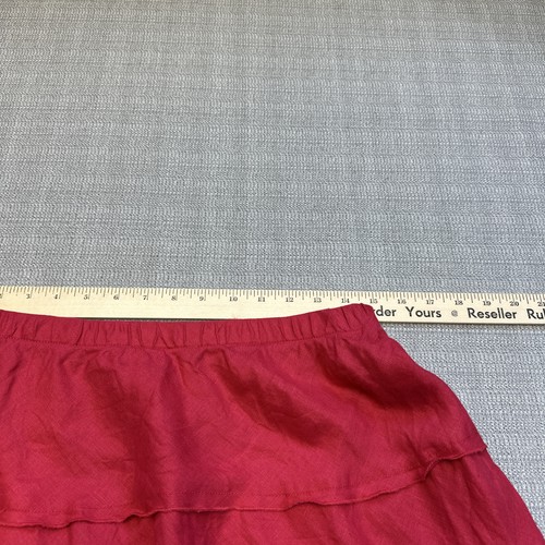 Soft Surroundings Skirt Womens Petite Medium Linen Red Tiered Ruffle Boho - Picture 3 of 7