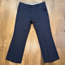 Vtg 60s 70s Plaid Pants Mens Polyester Wool Leisure Suit Disco Club Golf 38 28