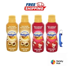 International Delight Creamer Variety Pack 32oz (4 Bottles) + Keychain Gift