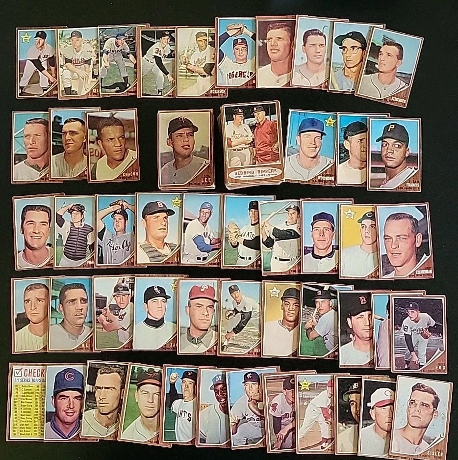 Lote de inicio de béisbol Topps 1962 - 241 diferentes - conjunto económico constructor Foto 2 de 4