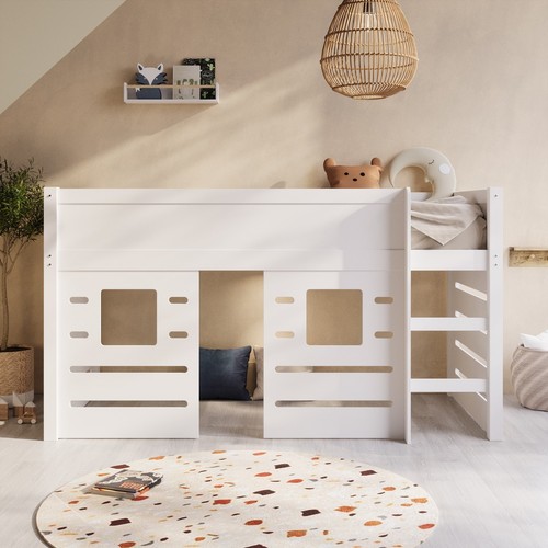 House Cabin Bed with Den in White - Saint SNT001 - Picture 3 of 7