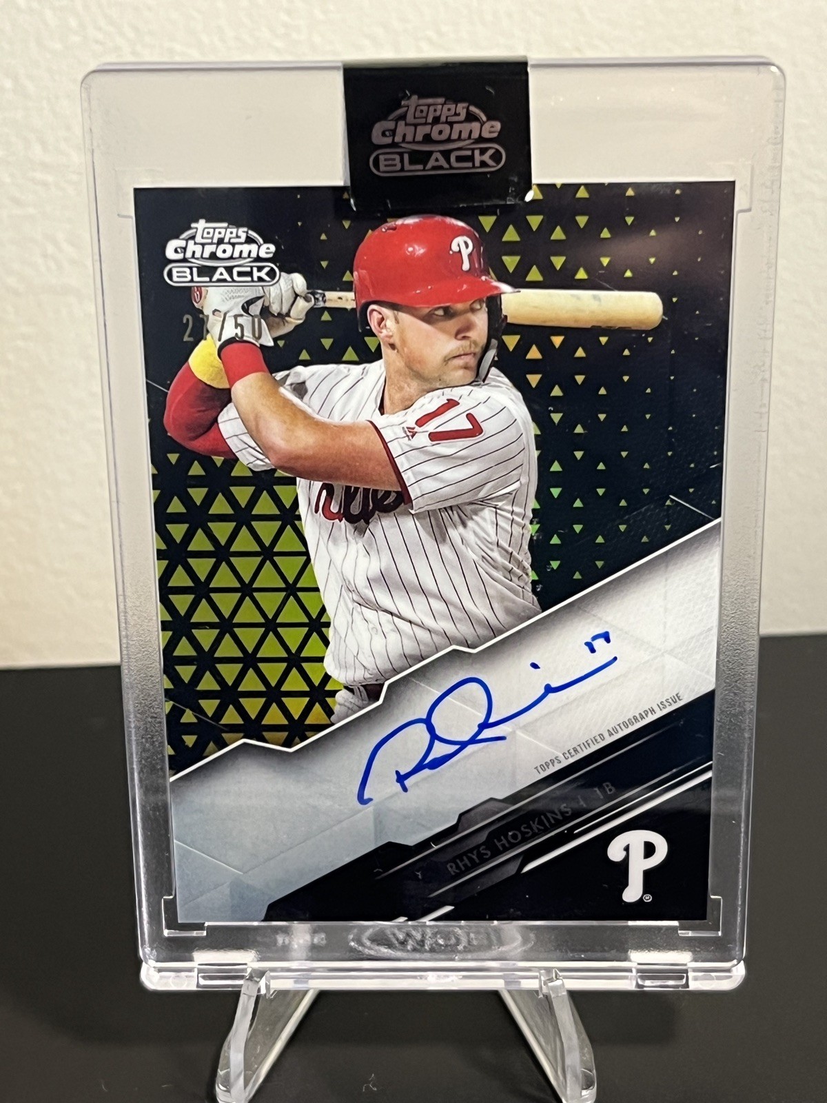 2020 Topps Chrome Black Gold Refractor /50 Rhys Hoskins #CBA-RH Auto