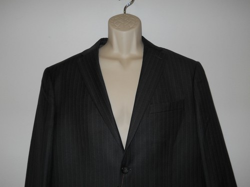 Perry Ellis New Mens Principles Charcoal Blazer City Fit 44 Regular NWT Striped - Picture 2 of 5