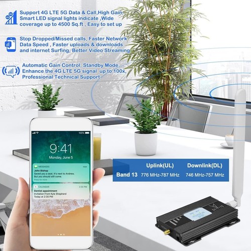5G 4G LTE Cell Phone Signal Booster 700MHz Band 12/13/17 Repeater Verizon AT&T - Photo 7 sur 8