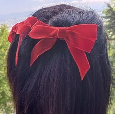 Red Velvet Hair Bows for Girls Women 28 Colors Ribbon Clips Bowknot Barrette